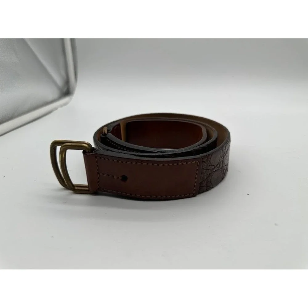Trafalgar Mens Brown Genuine Crocodile Leather Belt Italy 32 1109TF05-200‎